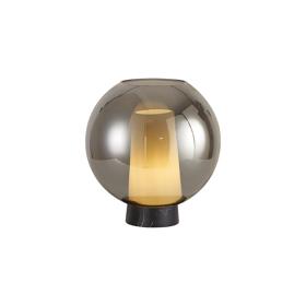 M8403  Nora Ball Table Lamp 1 Light E27 Black/Black Marble